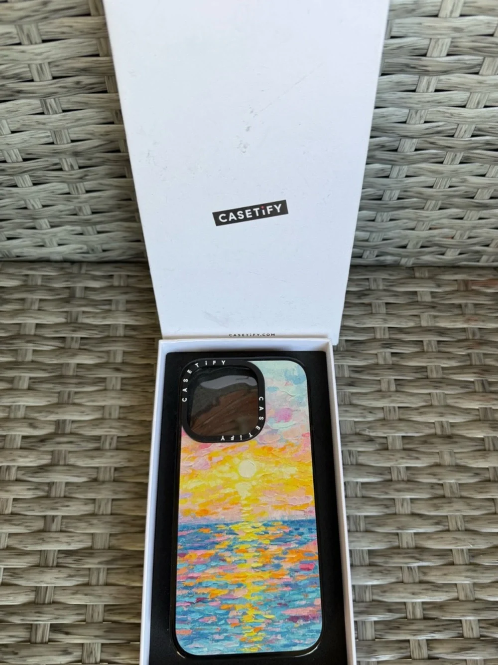 Casetify Multicolor Sunset Seascape Smartwatch Case - Yellow, Pink, Blue
